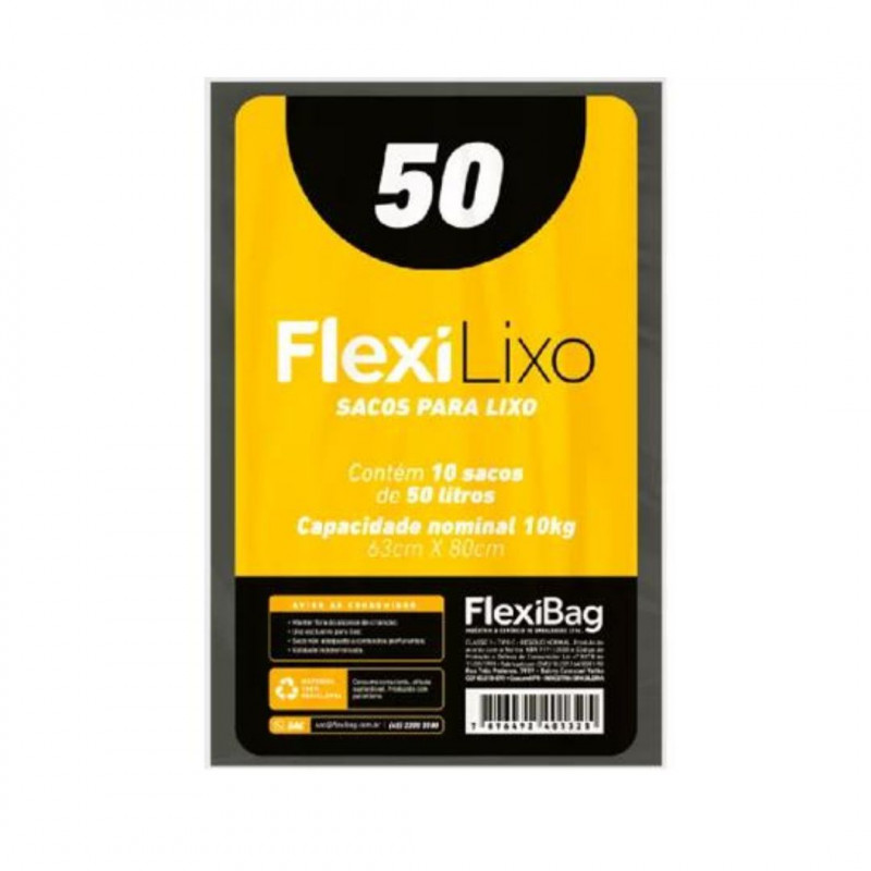 SACO LIXO FLEXI LIXO ALMOF 50l C/10UN