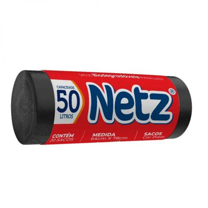 SACO LIXO NETZ BIODEGRADÁVEL PTO ROLO 50L C/ 20UN